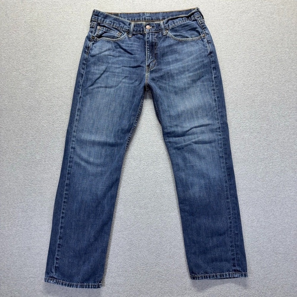 Levis 514 Jeans Mens 34X30 Blue Regular Straight Mid Rise Dark Wash Denim